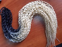 Афрокудри омбре черный-блонд