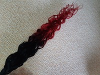 Афролоконы омбре черный-бордо 55см (130грамм)