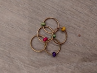 Кольца с бусинами в ассортименте золото,серебро (5шт)